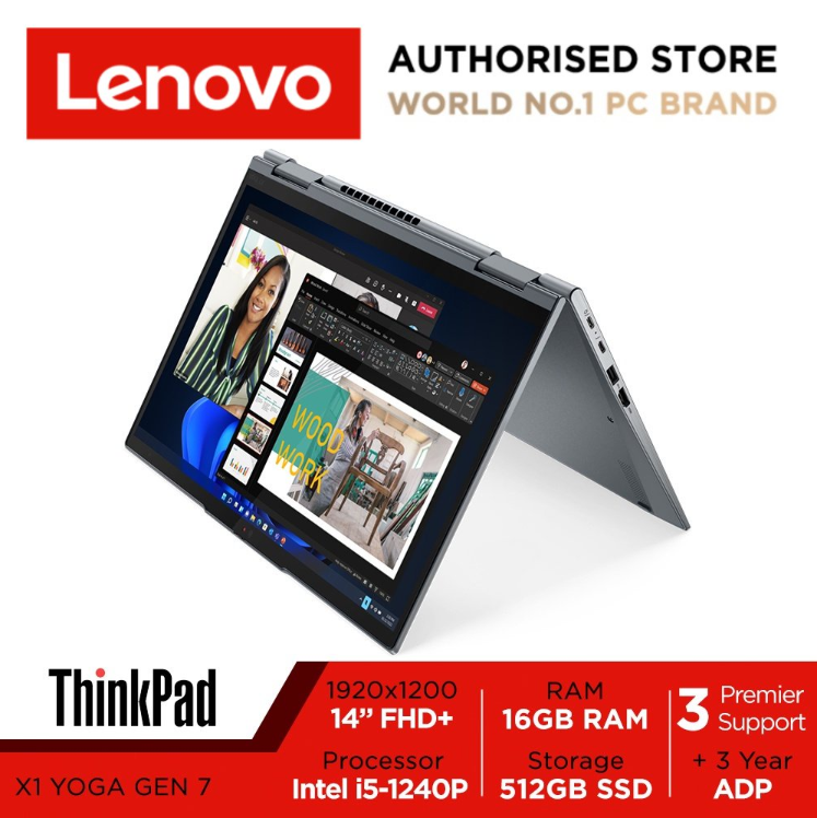 Lenovo ThinkPad X1 Yoga Gen 7 | 21CD000DSG | 14" FHD+ | i5-1240P | Iris Xe Graphics | 16GB RAM | 512GB SSD | Win10/11